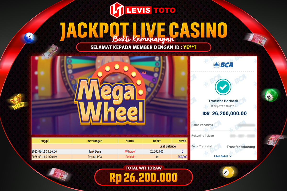 LEVISTOTO - BAYAR JACKPOT LIVE CASINO MEGA WHEEL CANDYLAND TOTAL RP.36.000.000 | DIBAYAR LUNAS