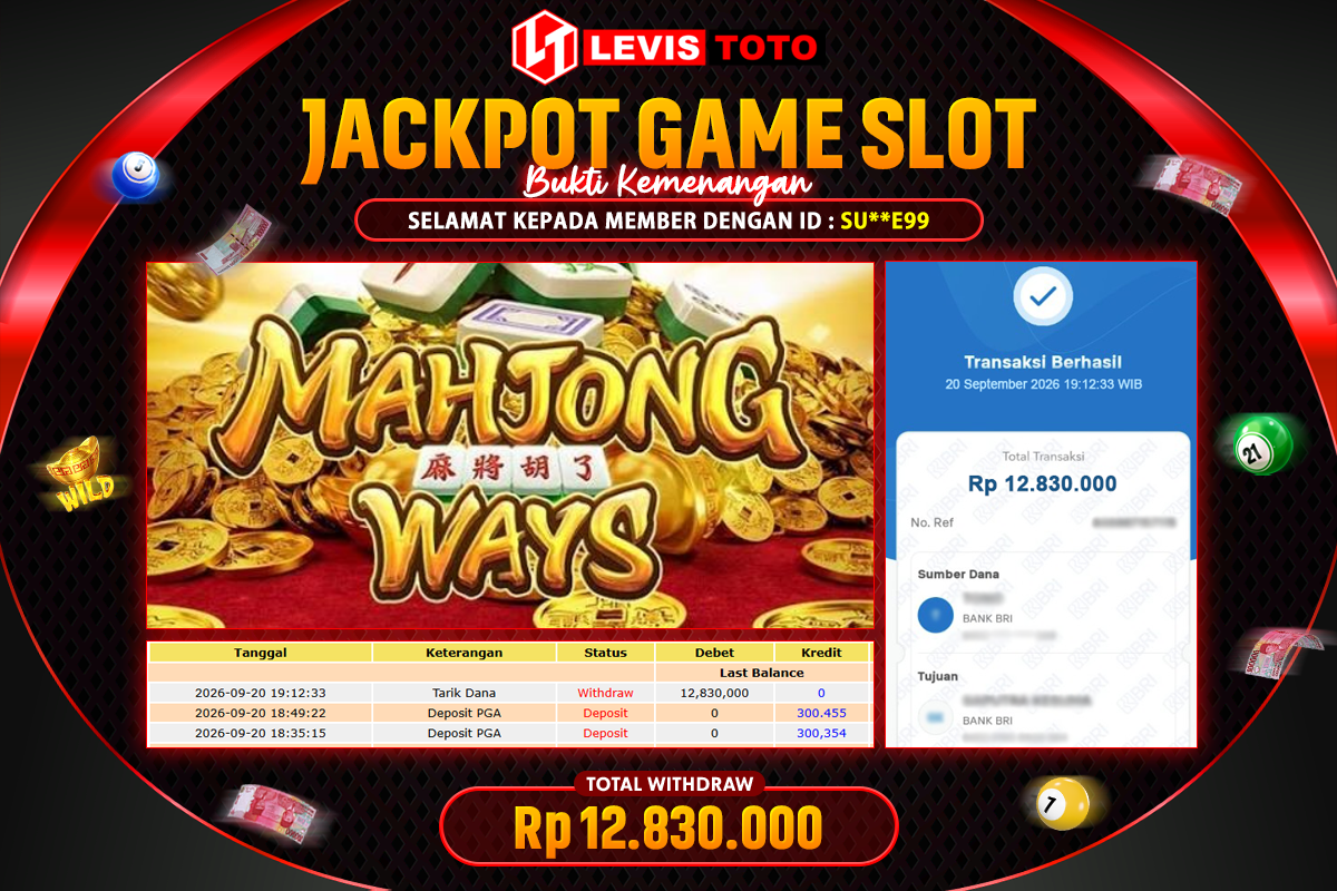 LEVISTOTO - BAYAR JACKPOT SLOT MAHJONG WAYS TOTAL RP.12.830.000 | DIBAYAR LUNAS