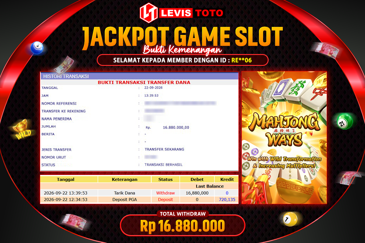 LEVISTOTO - BAYAR JACKPOT SLOT MAHJONG WAYS TOTAL RP.16.880.000 | DIBAYAR LUNAS