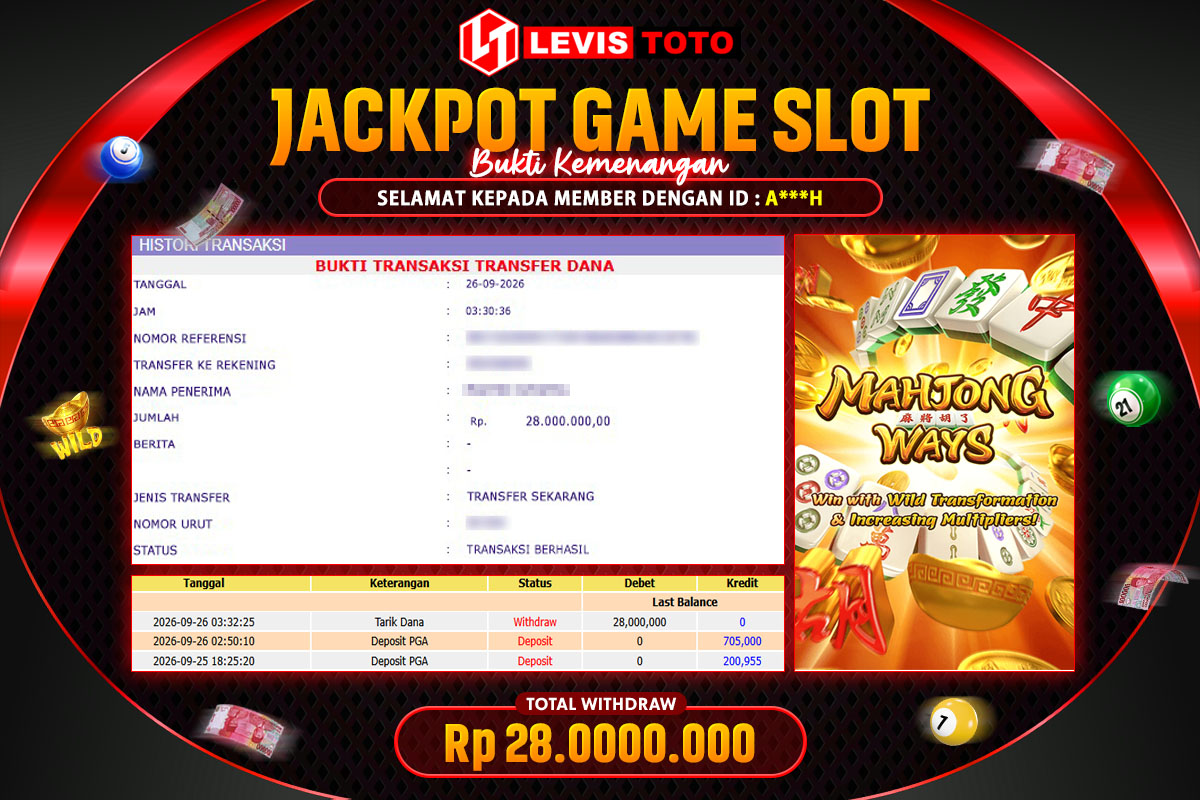 LEVISTOTO - BAYAR JACKPOT SLOT MAHJONG WAYS TOTAL RP.28.000.000 | DIBAYAR LUNAS