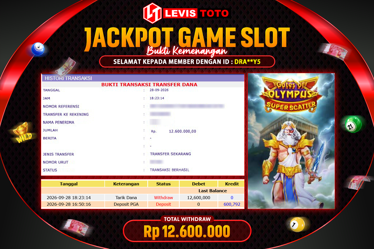 LEVISTOTO - BAYAR JACKPOT SLOT GATES OF OLYMPUS SUPER SCATTER TOTAL Rp.12.600.000 | DIBAYAR LUNAS